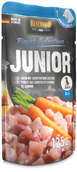 BELCANDO® JUNIOR HUHN MIT KAROTTEN Pouch 125g